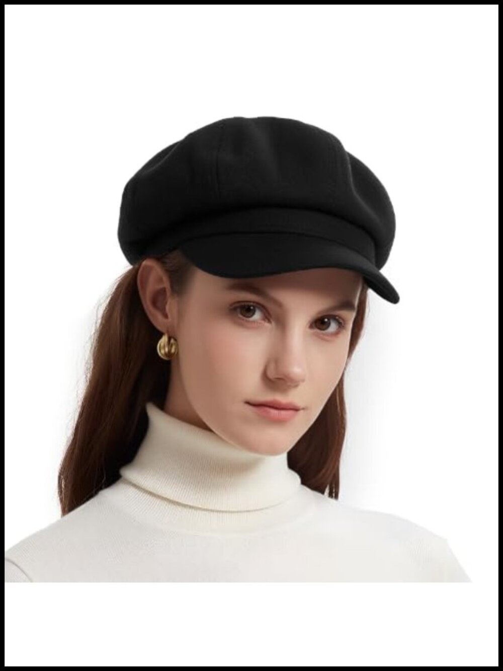 Merino Wool Newsboy Cap Satin Lined Adjustable Cabbie Hat Women